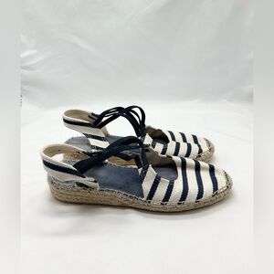 Toni Pons Eden BR Espadrille Flats Blue White Stripe Size 38 (7)